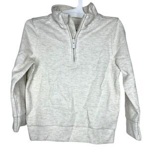 NEW Old Navy Toddler 3T Waffle-Knit Quarter Zip Pullover Oatmeal Beige